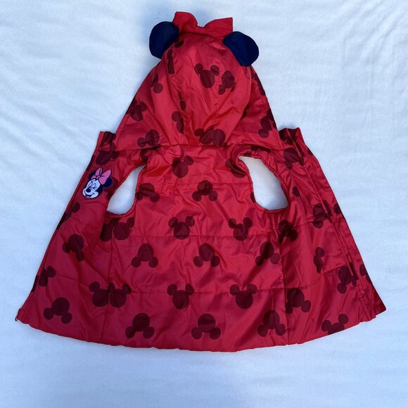 Disney Minnie Mouse Toddler Size 18 months Puffy Winter Vest With Mouse Ears - Picture 6 of 13